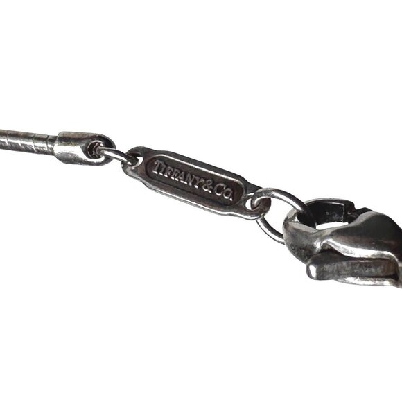 Tiffany & Co. 925 Sterling Silver Cross Pendant Necklace On Snake Chain - Picture 6 of 6